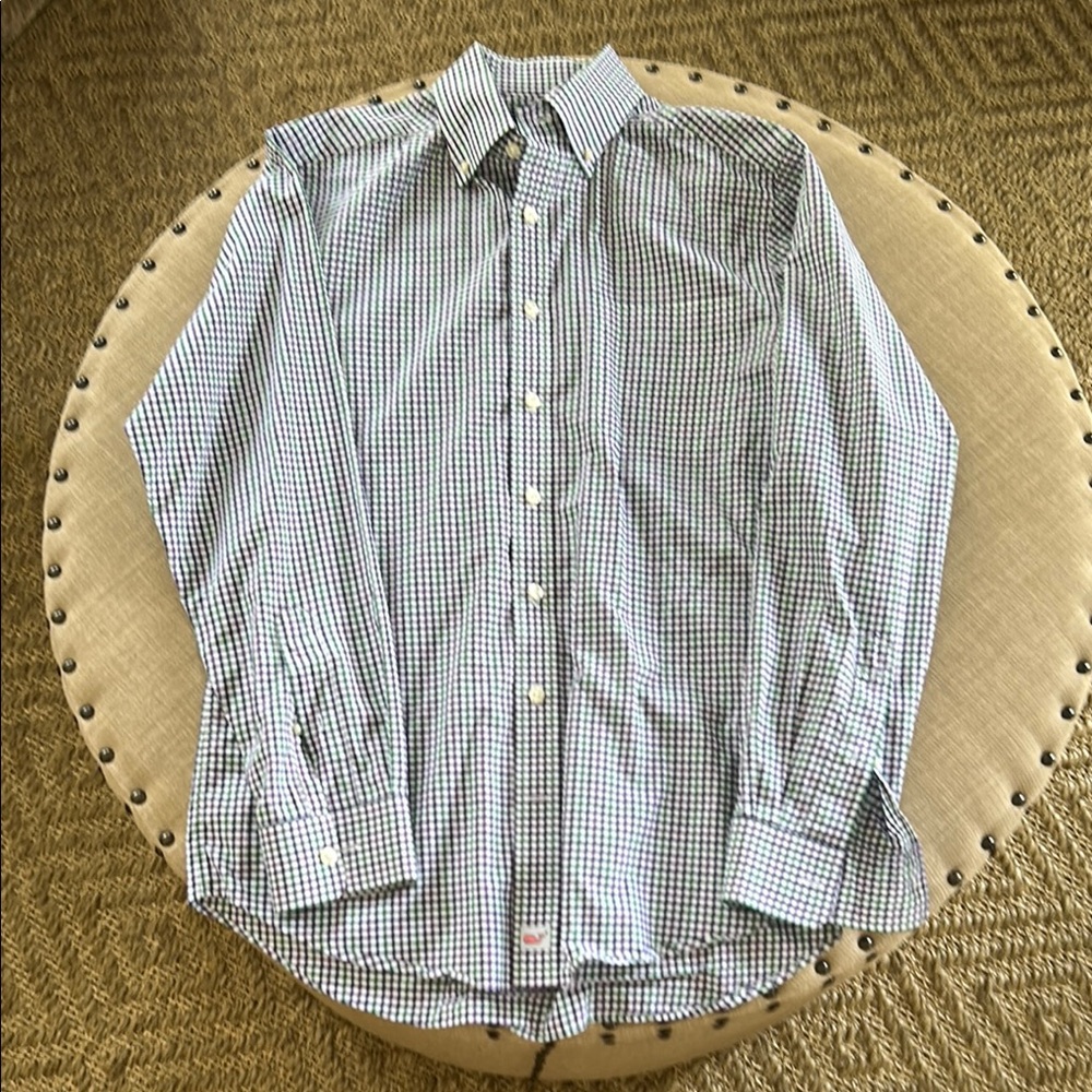 Vineyard Vines Green, Purple and Blue Checkered Shirt Slim Fit Murray M